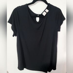 Chicos Black Spandex Top Shirt Blouse size 2